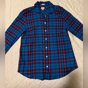Jcrew Flannel Boy Cut Blue and Pink